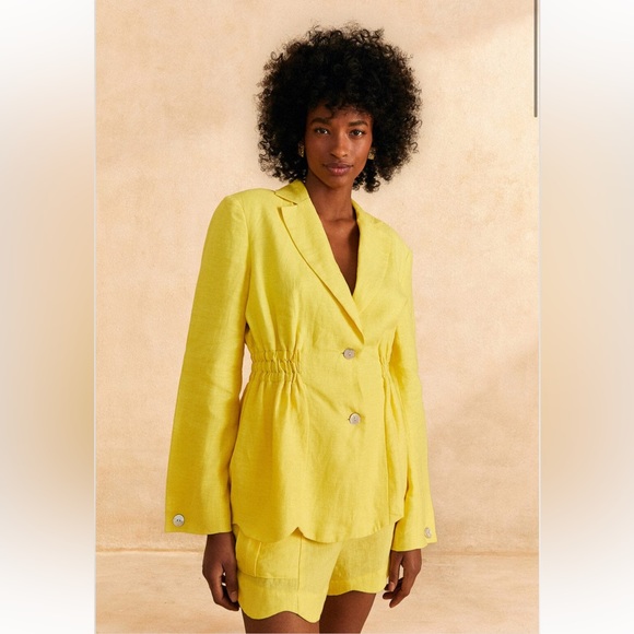 FARM Rio | Jackets & Coats | Farm Rio Bright Yellow Blazer | Poshmark